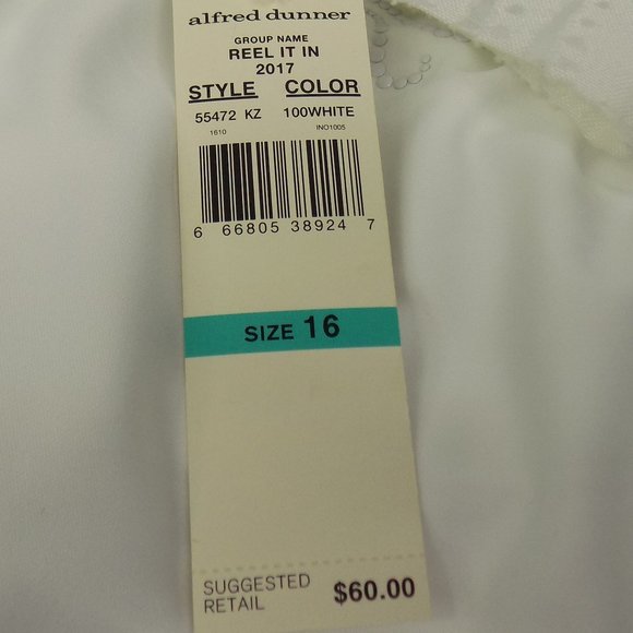 Alfred Dunner Button Front Sheer Top Built-In Tank Top Size 16 NWT - Picture 9 of 9